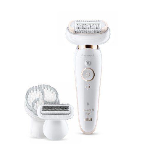 Braun Silk-épil 9 Flex 9-030 - Epilatore Elettrico Donna Bianco Oro Con Testina Flessibile Per Un’Epilazione Più Semplice