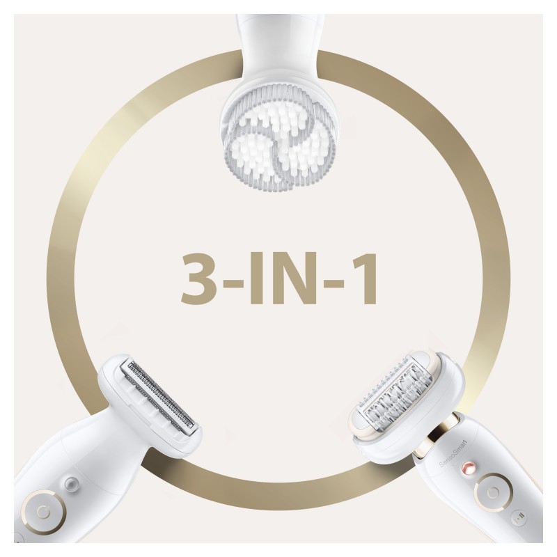 Braun Silk-épil 9 Flex 9-030 - Epilatore Elettrico Donna Bianco Oro Con Testina Flessibile Per Un’Epilazione Più Semplice