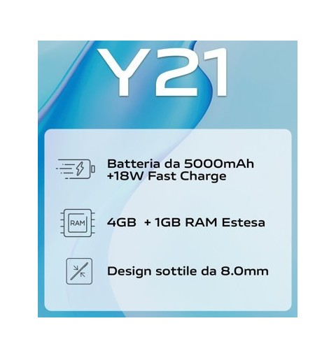 VIVO Y21 16,5 cm (6.51") SIM doble Android 11 4G USB Tipo C 4 GB 64 GB 5000 mAh Perlado, Blanco