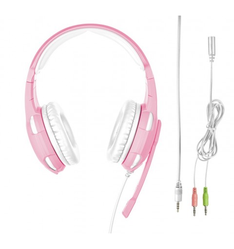 Trust GXT 310P Radius Auriculares Alámbrico Diadema Juego Rosa, Blanco