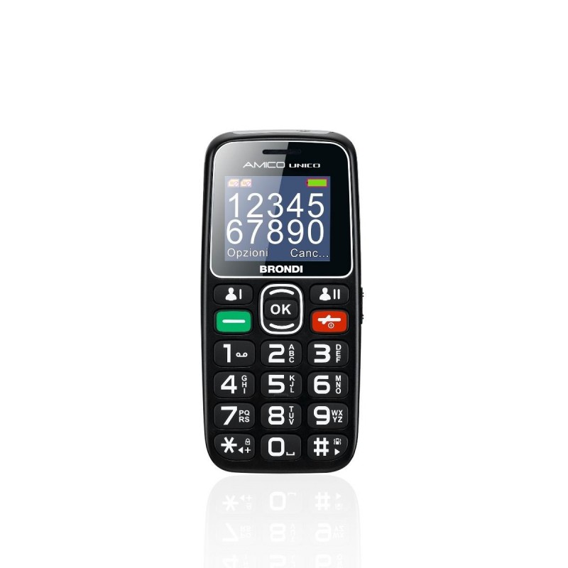 Brondi Amico Unico 4,57 cm (1.8") Noir Téléphone d'entrée de gamme
