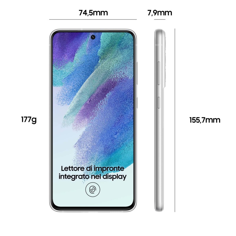 Samsung Galaxy S21 FE 5G Display 6.4" Dynamic AMOLED 2X, RAM 6 GB, 128 GB, 4.500mAh, White