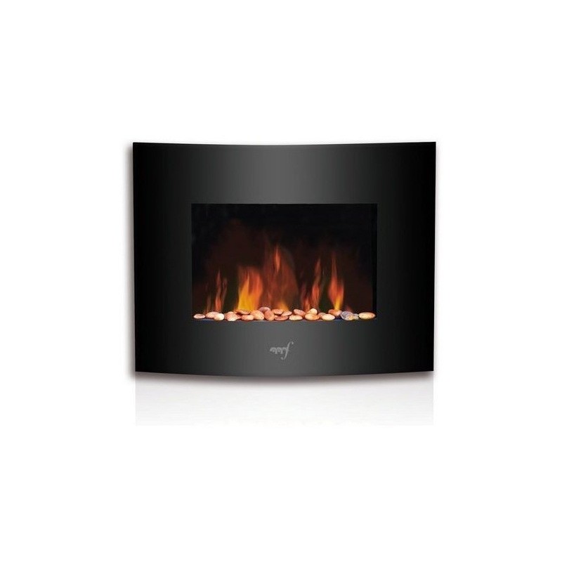 Melchioni Wallflame Mini Cheminée encastrable Electrique Noir