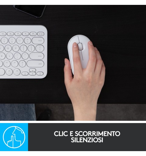 Logitech Pebble, mouse wireless con Bluetooth o ricevitore da 2,4 GHz, mouse per computer con clic silenzioso per laptop,