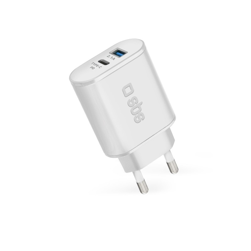 SBS TETRPD18W chargeur d'appareils mobiles Blanc Intérieure