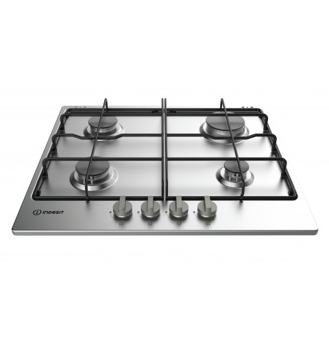 Indesit THP 642 IX I hob Black, Stainless steel Built-in Gas 4 zone(s)