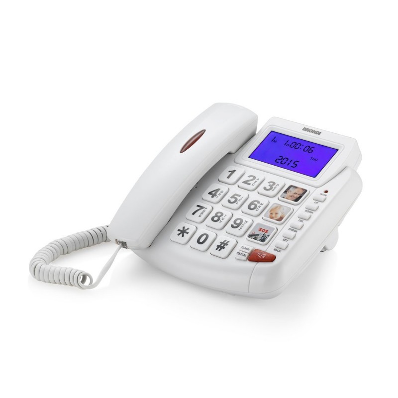 Brondi Bravo 90 Téléphone analogique Identification de l'appelant Blanc