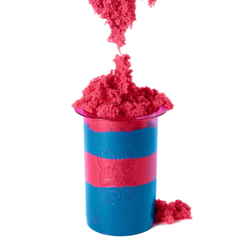 Kinetic Sand - ARENA MÁGICA - SET SANDISFYING - 907g de Arena Azul y Roja con 10 Moldes y Accesorios - Kit Manualidades Niños -