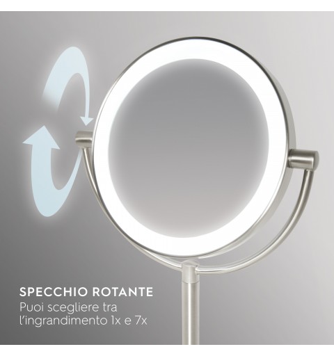 HoMedics Specchio girevole con ingrandimento x7 e illuminazione a LED MIR-8150-EU