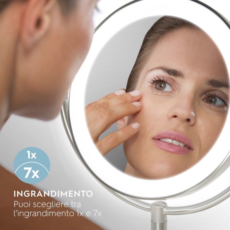 HoMedics MIR-8150-EU miroir de maquillage Autonome Rond Acier inoxydable
