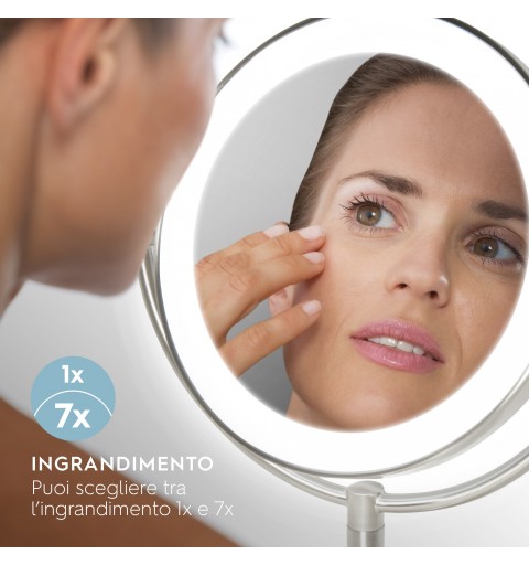 HoMedics MIR-8150-EU miroir de maquillage Autonome Rond Acier inoxydable