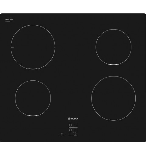 Bosch Serie 2 PUG611AA5E plaque Noir Comptoir 60 cm Plaque avec zone à induction 4 zone(s)