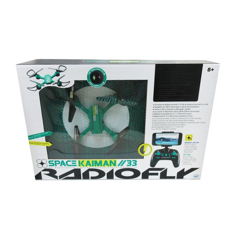 Radiofly SPACE KAIMAN 33 4 Rotoren Quadrocopter 0,3 MP 300 mAh Schwarz, Grün