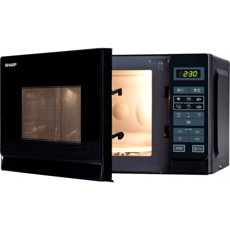 Sharp Home Appliances R-242 BKW forno a microonde Superficie piana Solo microonde 20 L 800 W Nero