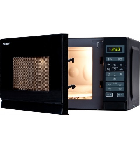 Sharp Home Appliances R-242 BKW forno a microonde Superficie piana Solo microonde 20 L 800 W Nero