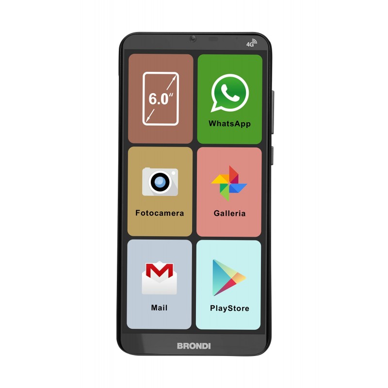 Brondi Smartphone XL 15,2 cm (6") Doppia SIM Android 11 4G USB tipo-C 2 GB 16 GB 2500 mAh Nero