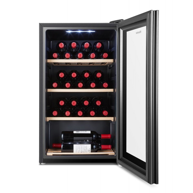 Hisense RW30D4AJ0 enfriador de vino Nevera de vino Independiente Negro 30 botella(s)