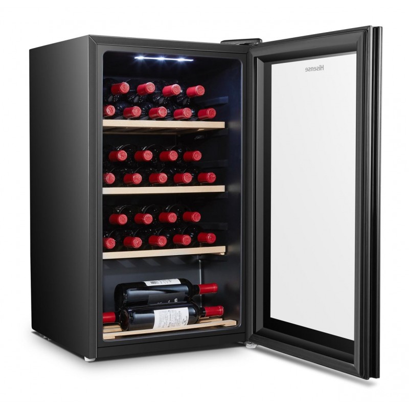 Hisense RW30D4AJ0 enfriador de vino Nevera de vino Independiente Negro 30 botella(s)