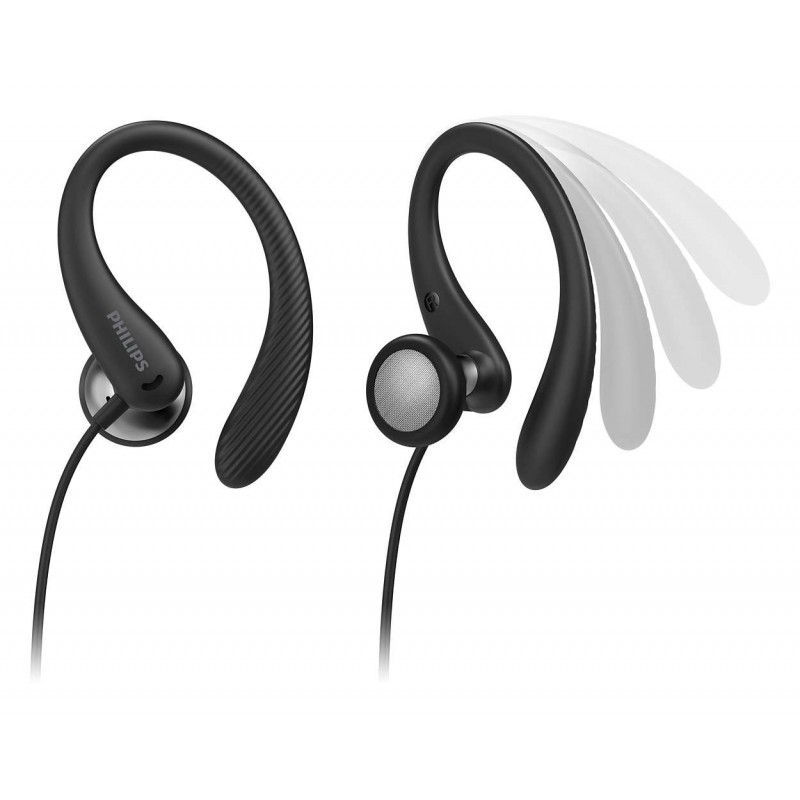 Philips TAA1105BK 00 auricular y casco Auriculares Alámbrico gancho de oreja, Dentro de oído Deportes Negro