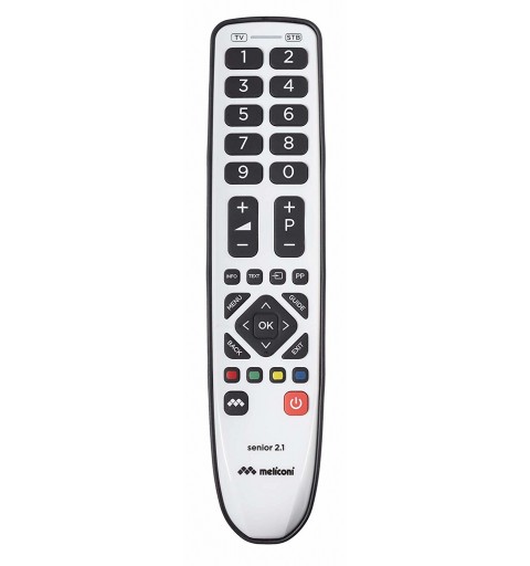 Meliconi Senior 2.1 remote control IR Wireless TV, TV Tuner Press buttons