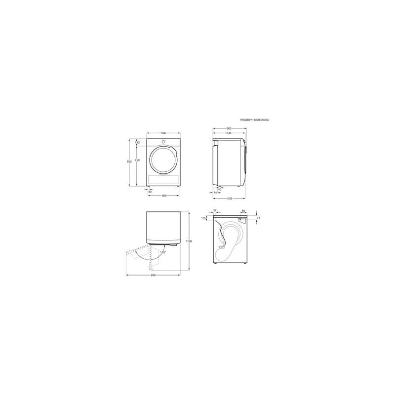 AEG T8DBE843 tumble dryer Freestanding Front-load 8 kg A++ White