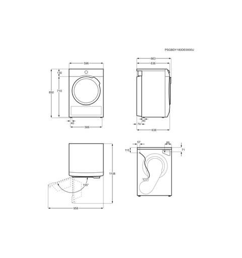 AEG T8DBE843 tumble dryer Freestanding Front-load 8 kg A++ White