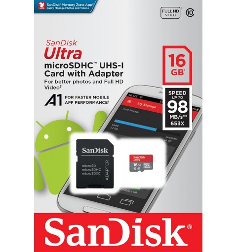 SanDisk Ultra 16 GB MicroSDHC UHS-I Clase 10