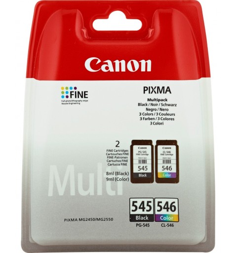 Canon PG-545 CL-546 Multipack ink cartridge 2 pc(s) Original Black, Cyan, Magenta, Yellow