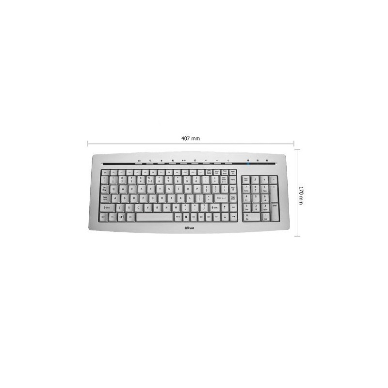 Trust Slimline Keyboard clavier USB QWERTY Argent