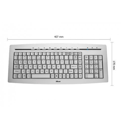 Trust Slimline Keyboard Tastatur USB QWERTY Silber