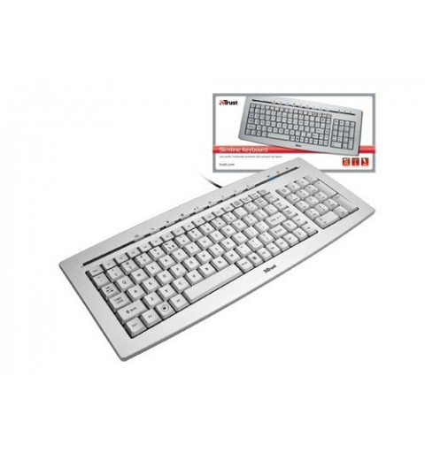 Trust Slimline Keyboard Tastatur USB QWERTY Silber