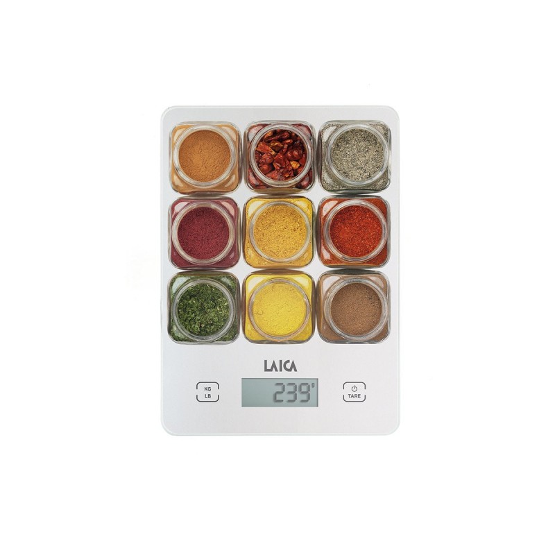 Laica KS1040 báscula de cocina Multicolor, Blanco Encimera Rectángulo Báscula electrónica de cocina