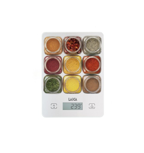 Laica KS1040 báscula de cocina Multicolor, Blanco Encimera Rectángulo Báscula electrónica de cocina