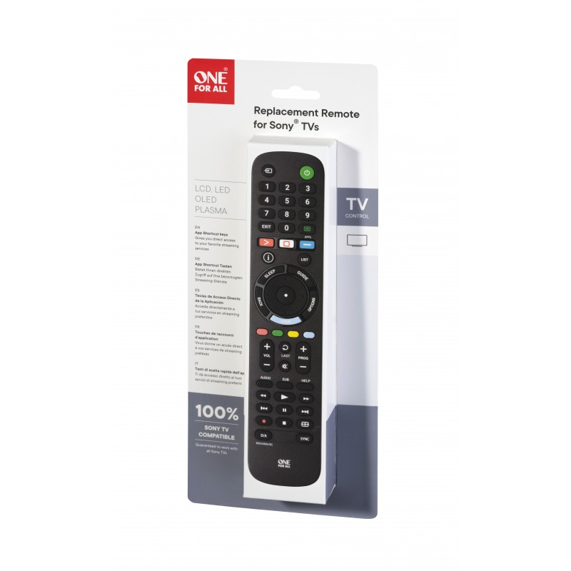 One For All TV Replacement Remotes URC 4912 telecomando IR Wireless Pulsanti