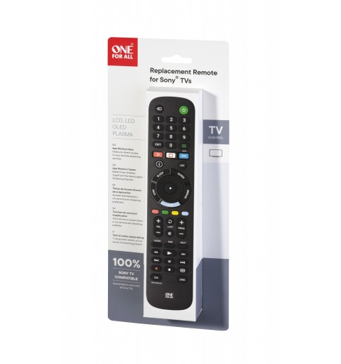 One For All TV Replacement Remotes URC 4912 mando a distancia IR inalámbrico Botones