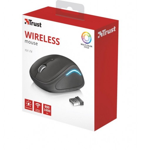 Trust Yvi FX mouse Ambidestro RF Wireless Ottico 1600 DPI