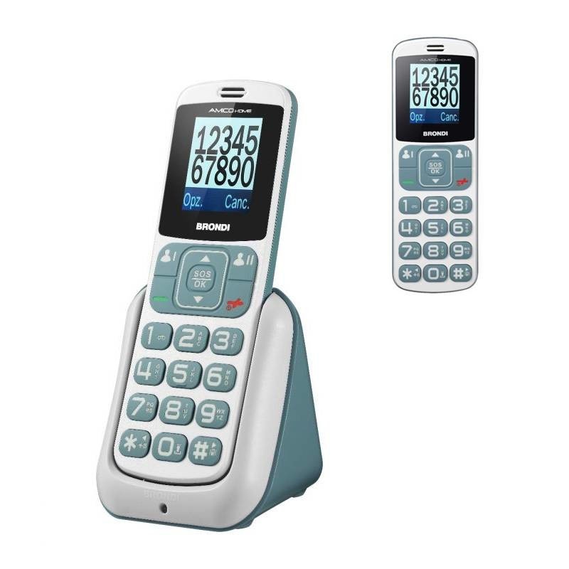 Brondi Amico Home 4,5 cm (1.77 Zoll) Silber Seniorentelefon