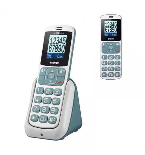 Brondi Amico Home 4,5 cm (1.77") Argento Telefono per anziani