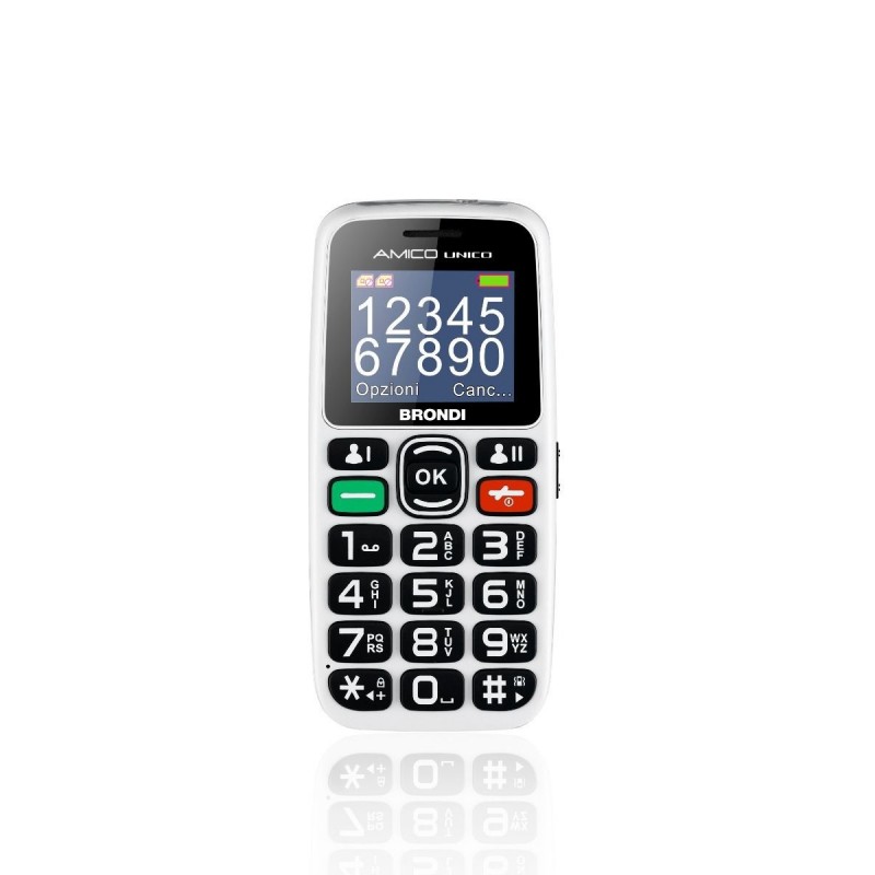 Brondi Amico Unico 4,57 cm (1.8") Nero, Bianco Telefono di livello base