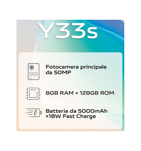 VIVO Y33s 16,7 cm (6.58") SIM doble Android 11 4G USB Tipo C 8 GB 128 GB 5000 mAh Azul