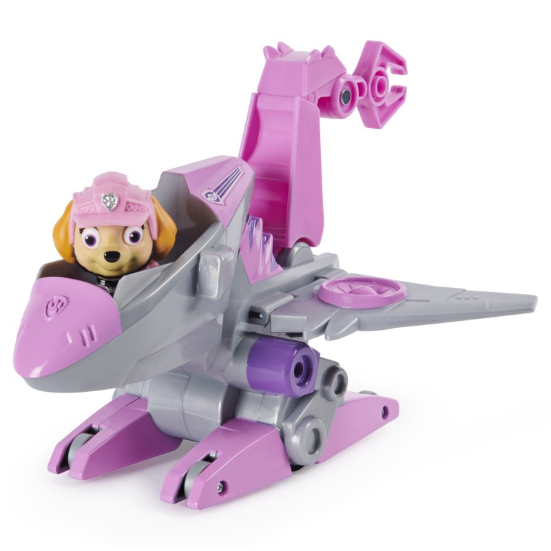 PAW Patrol , Dino Rescue Skye’s Deluxe Rev Up Vehicle with Mystery Dinosaur Figure