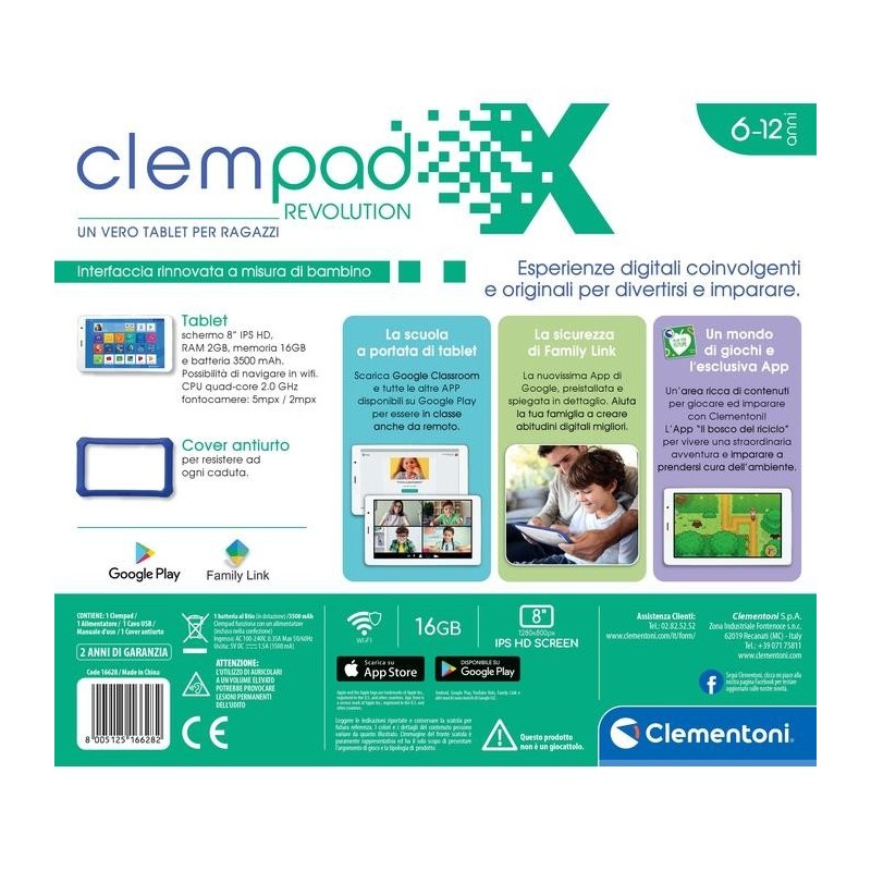 Clementoni 16628 tablette pour enfant 16 Go Wifi Blanc