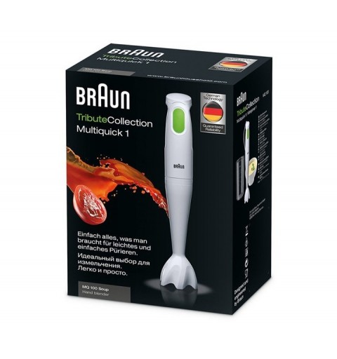 Braun Multiquick 1 MQ 100 Frullatore ad immersione 450 W Verde, Bianco