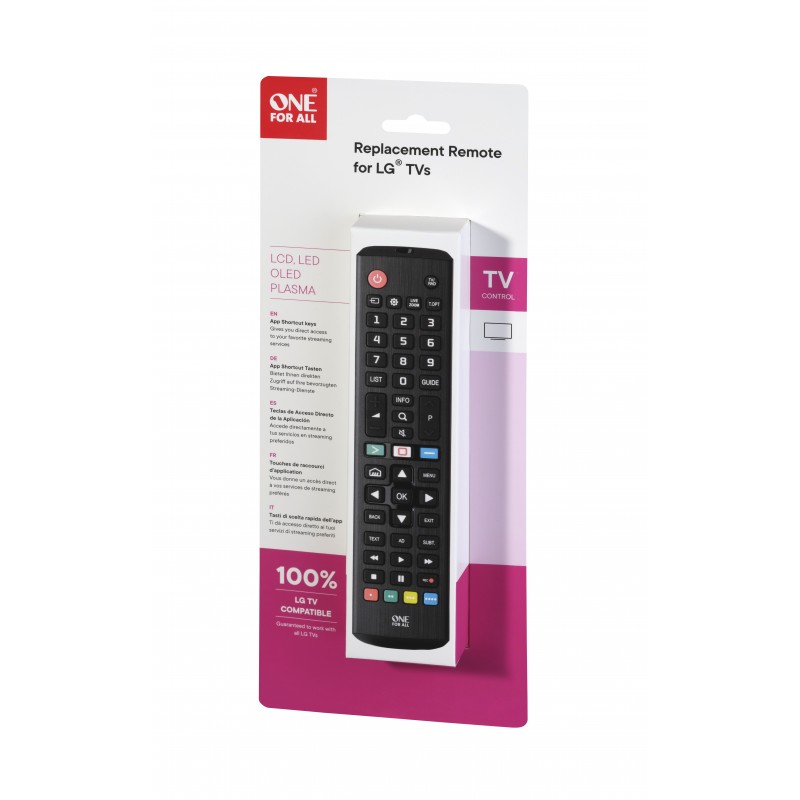 One For All TV Replacement Remotes URC4911 mando a distancia IR inalámbrico Botones