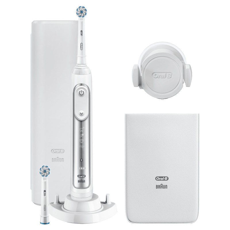 Oral-B Genius 80326257 cepillo eléctrico para dientes Adulto Cepillo dental oscilante Plata, Blanco