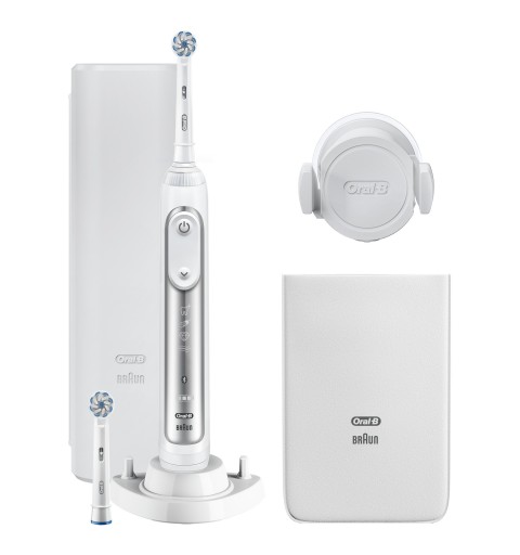 Oral-B Genius 80326257 cepillo eléctrico para dientes Adulto Cepillo dental oscilante Plata, Blanco