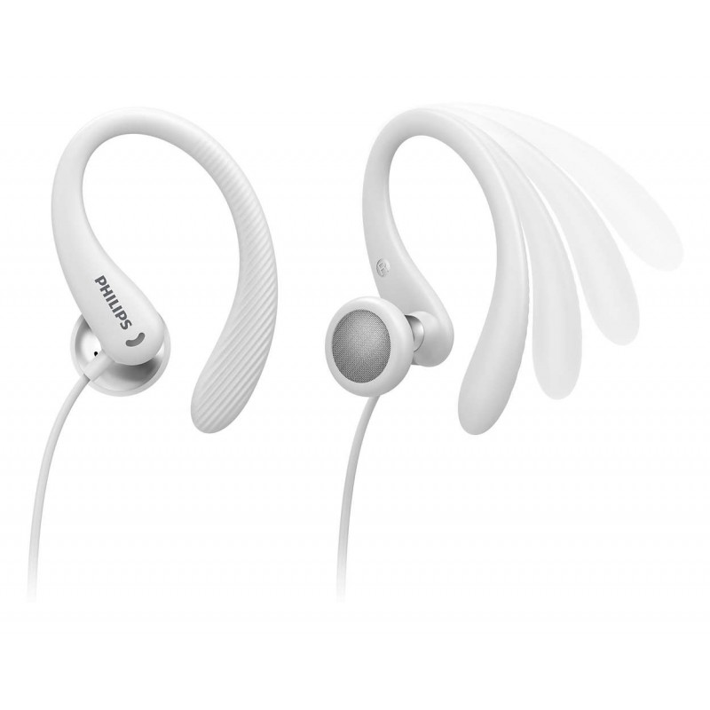 Philips TAA1105WT 00 cuffia e auricolare Cablato A clip, In-ear Sport Bianco