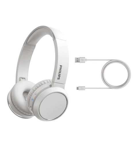 Philips 4000 series TAH4205WT 00 écouteur casque Sans fil Arceau Appels Musique USB Type-C Bluetooth Blanc