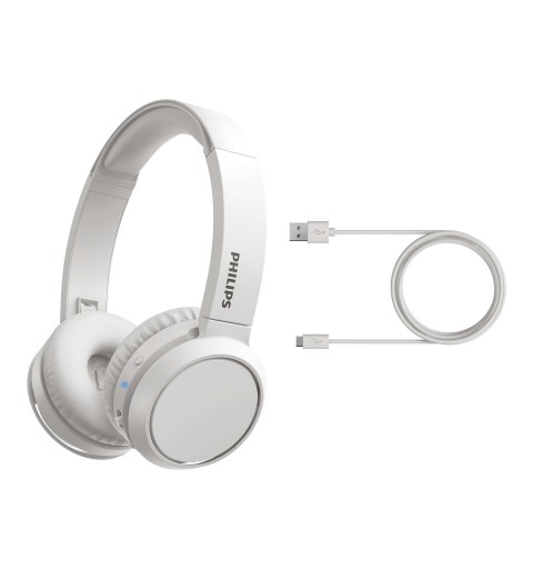 Philips 4000 series TAH4205WT 00 headphones headset Wireless Head-band Calls Music USB Type-C Bluetooth White