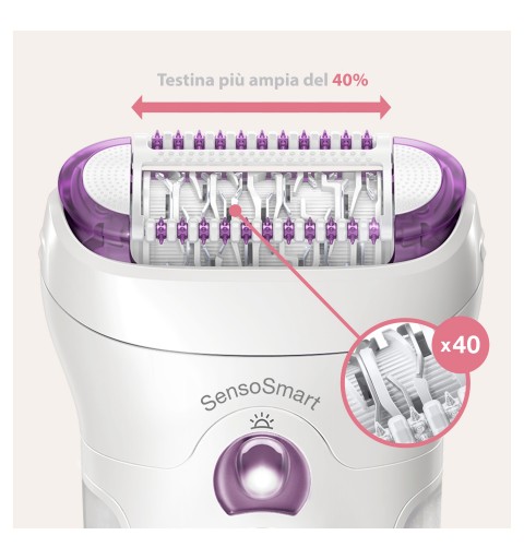 Braun Silk-épil 9 9-710, Epilatore Elettrico Donna Bianco Viola Per Una Rimozione Duratura Dei Peli